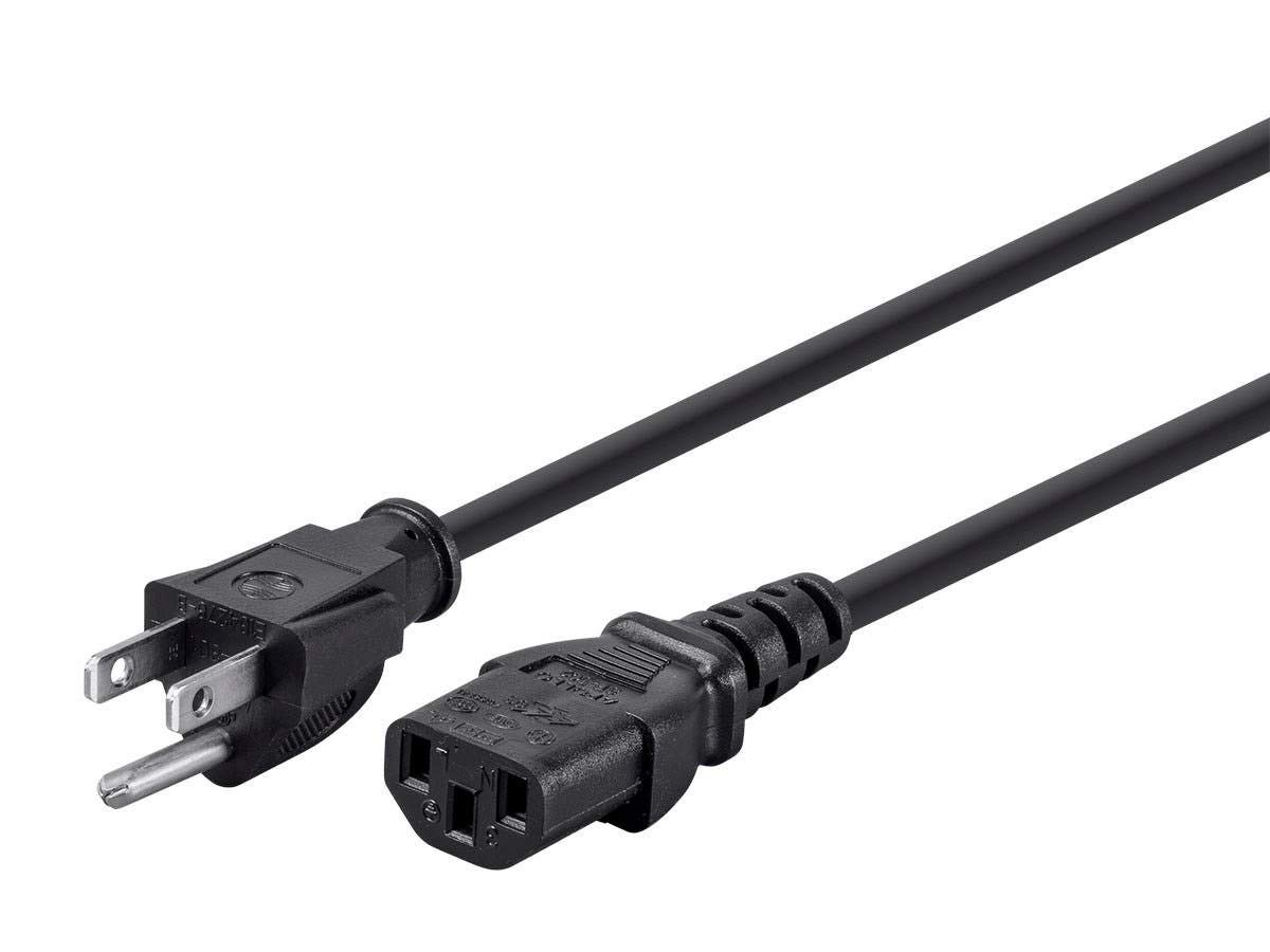 Monoprice 6ft 14AWG Power Cord Cable w/ 3 Conductor PC 6 Feet, Black