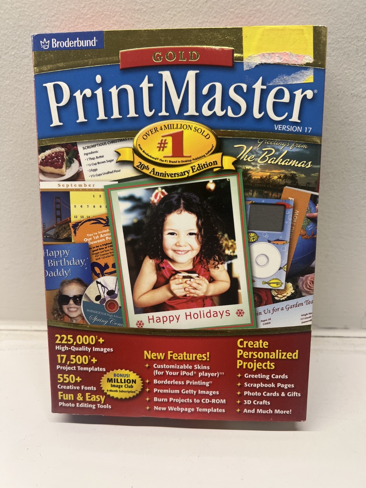 PrintMaster Gold Version 17 20th Ann Broderbund PC Software 2000 NEW SEALED