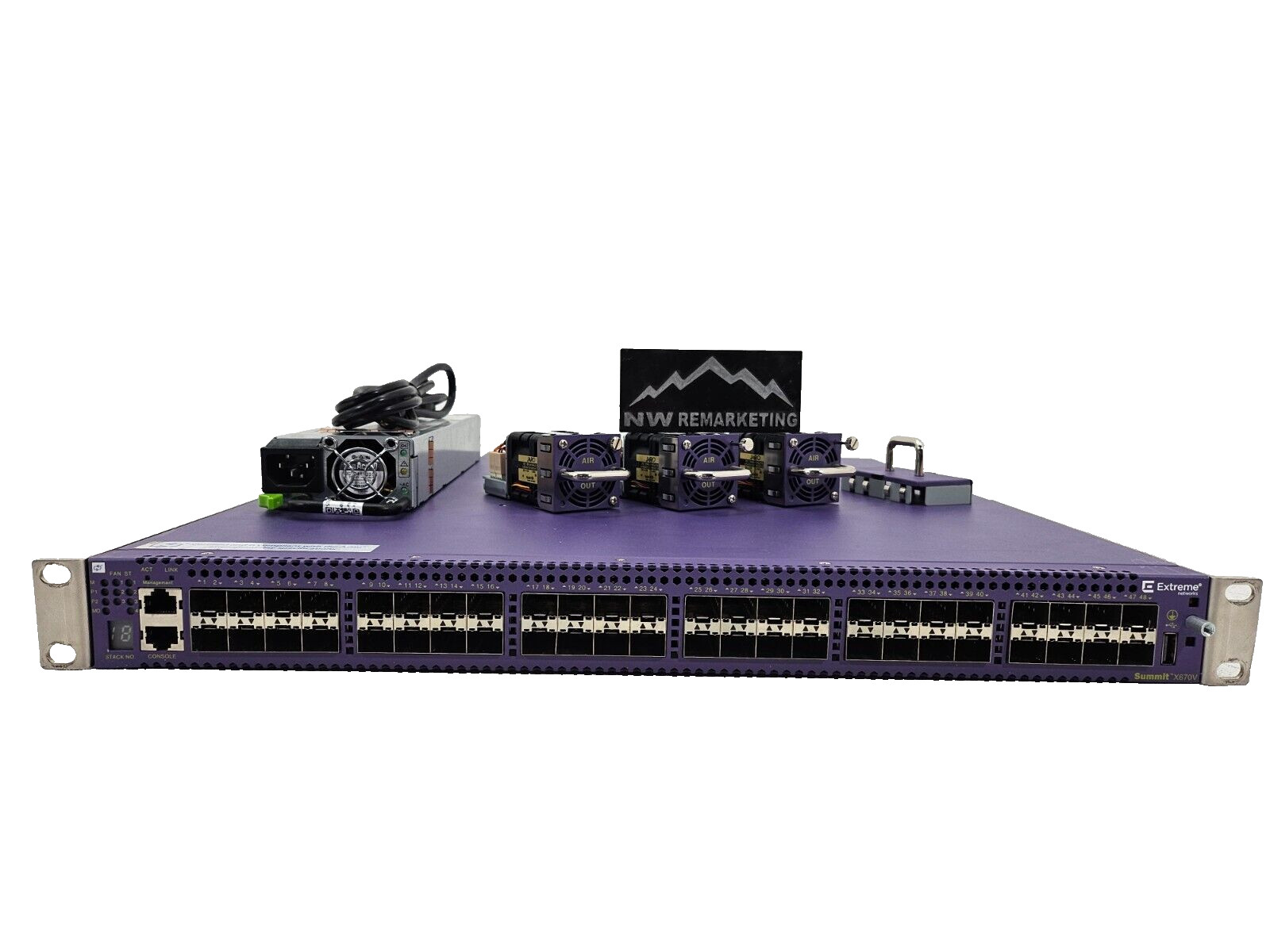 Extreme Networks 17101 X670V-48X-FB Switch W/ 48x 10GB SFP  1x AC