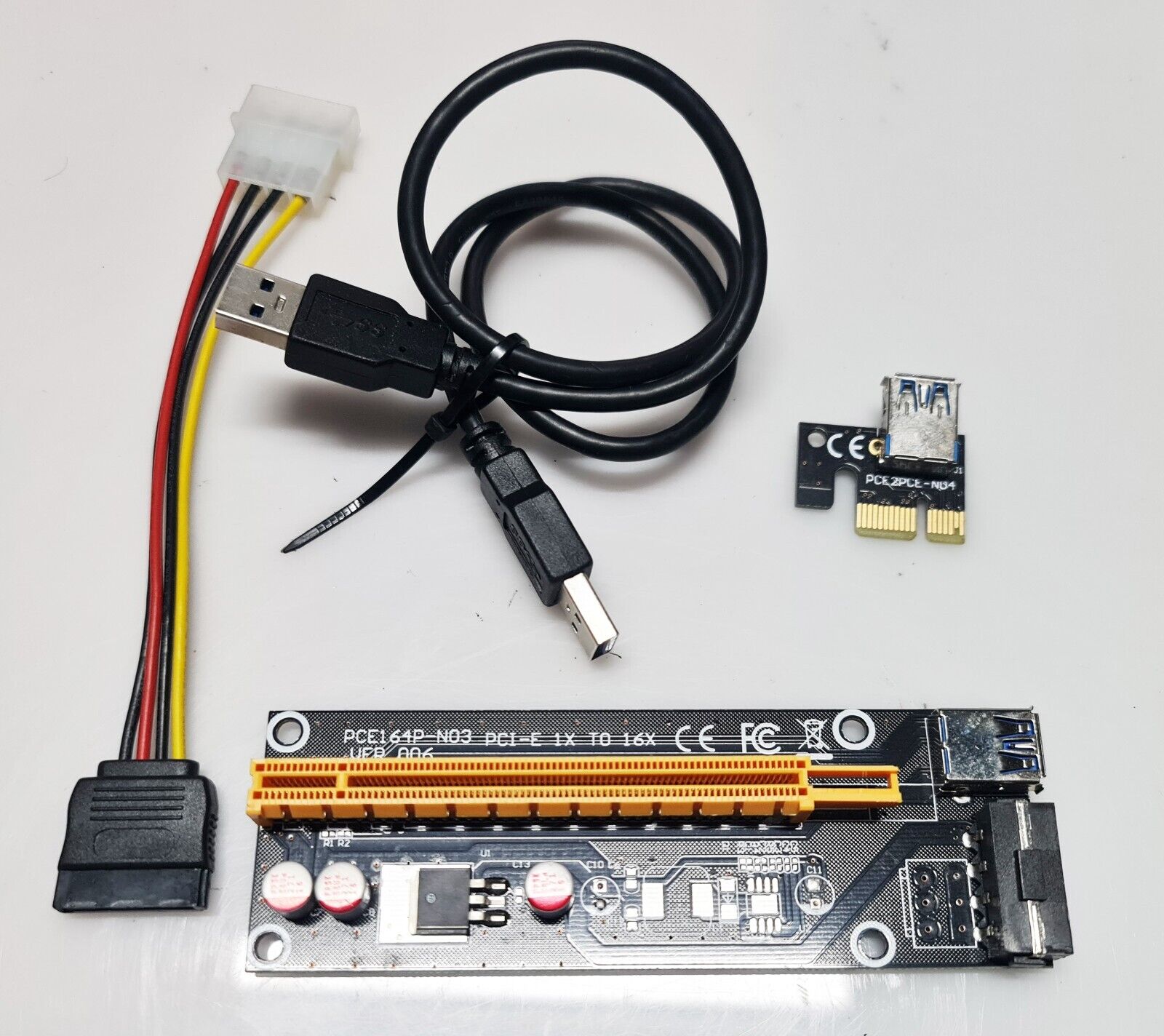 PCI-E Riser Card 1X to 16X Powered  USB 3.0  GPU MODEL: PCE164P-N03 Ver 006
