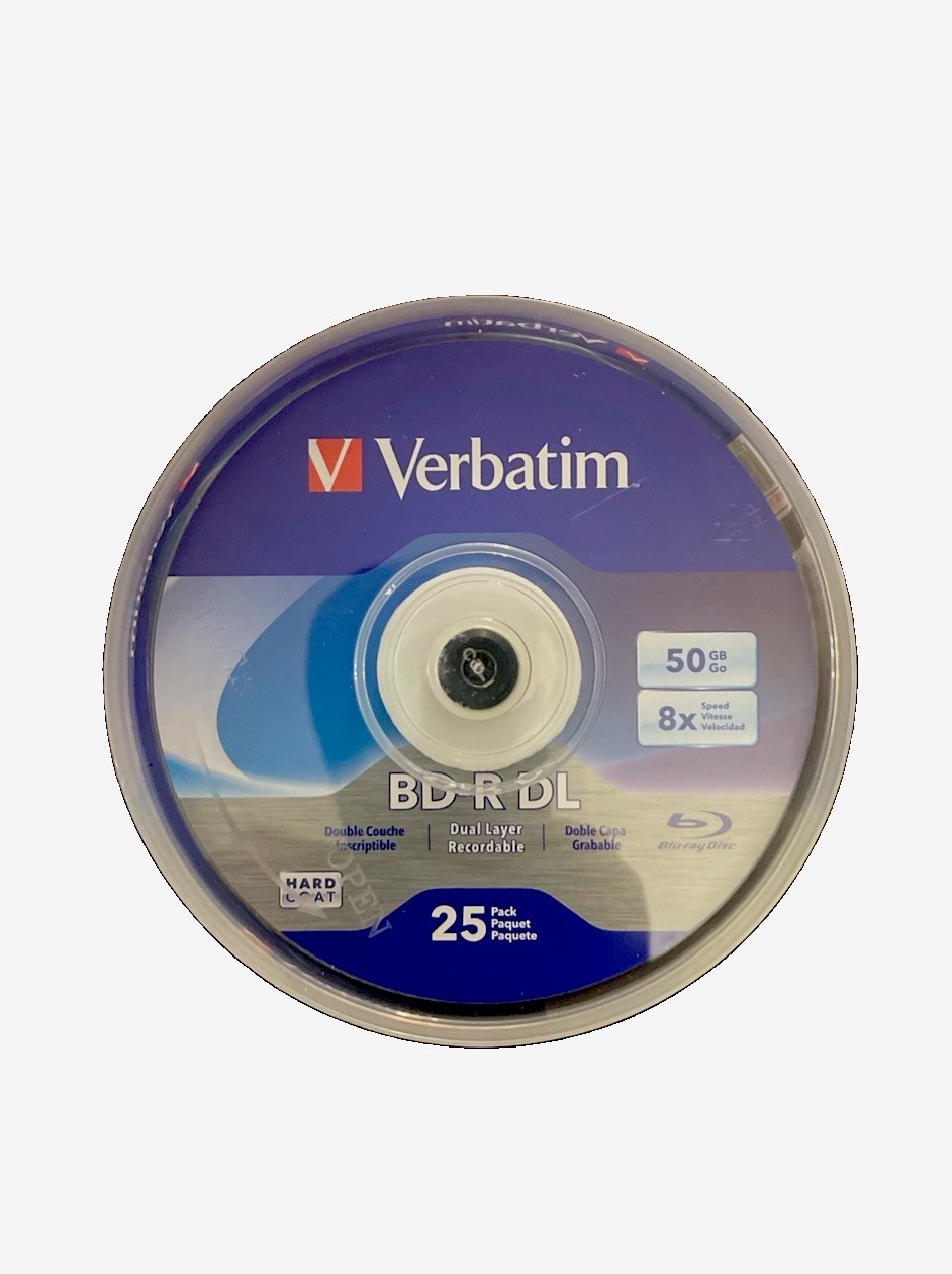 Verbatim BD-R-DL 50 GB 8X Blu-ray Recordable Media Disc - 25 Pack Spindle - NEW