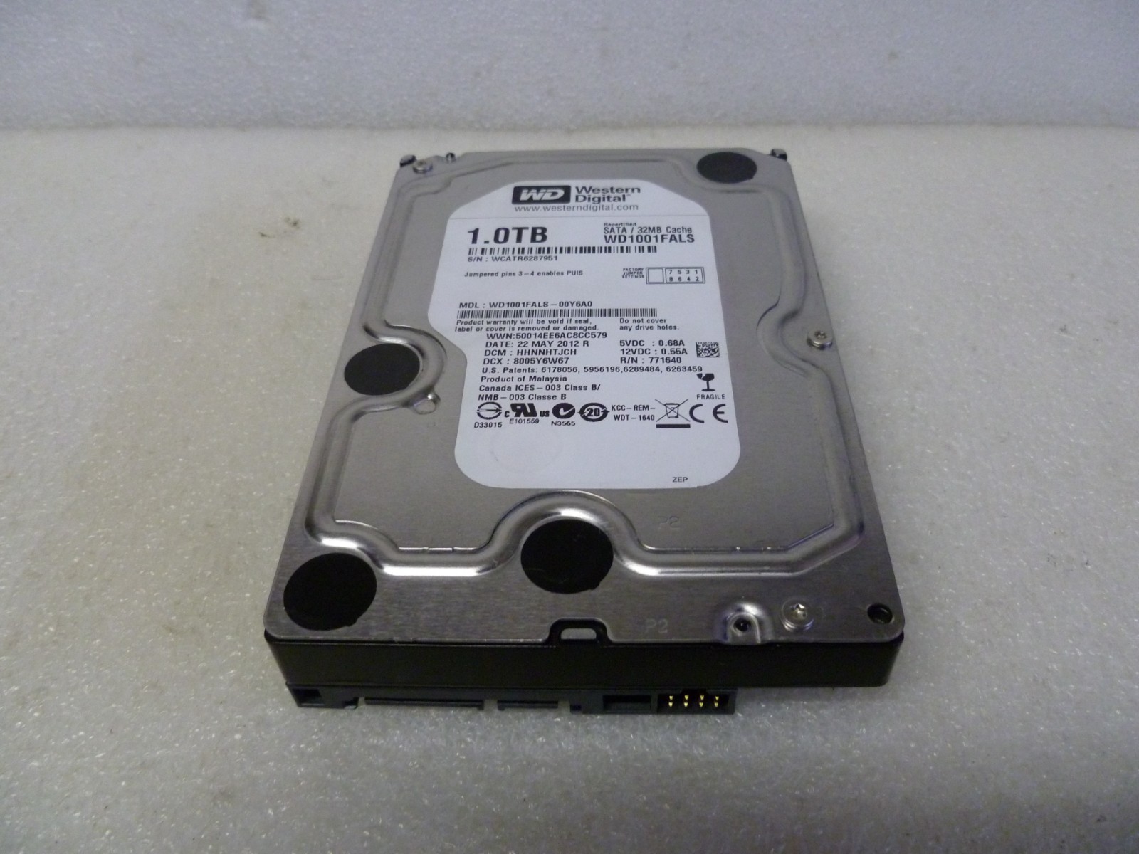 WESTERN DIGITAL WD1001FALS-00Y6A0 1TB SATA HARD DRIVE DMC: HHNNHTJCH