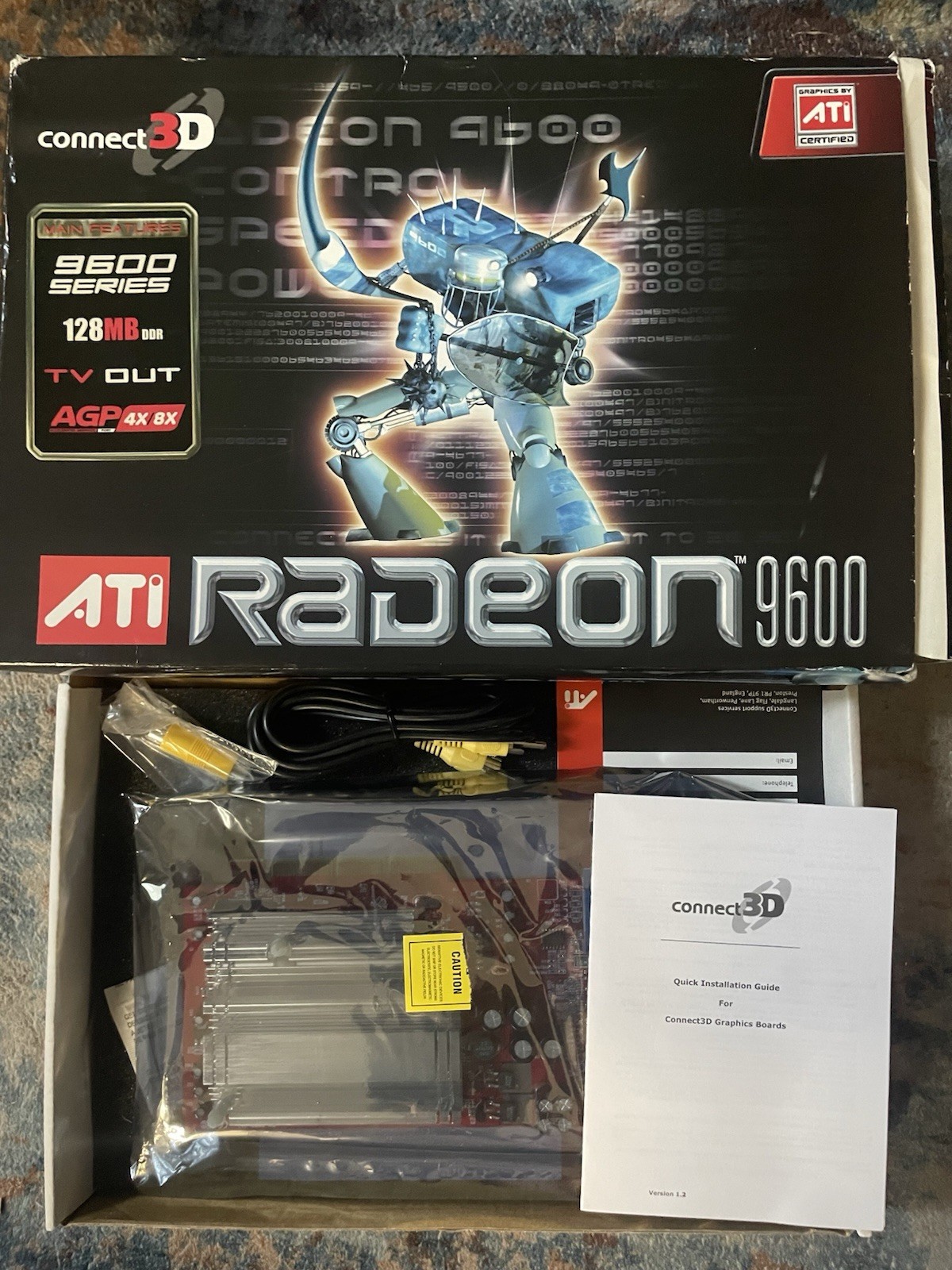 Connect3D ATI Radeon 9600 128MB DDR AGP 4X/8X Video Graphics Card 6035 Vintage