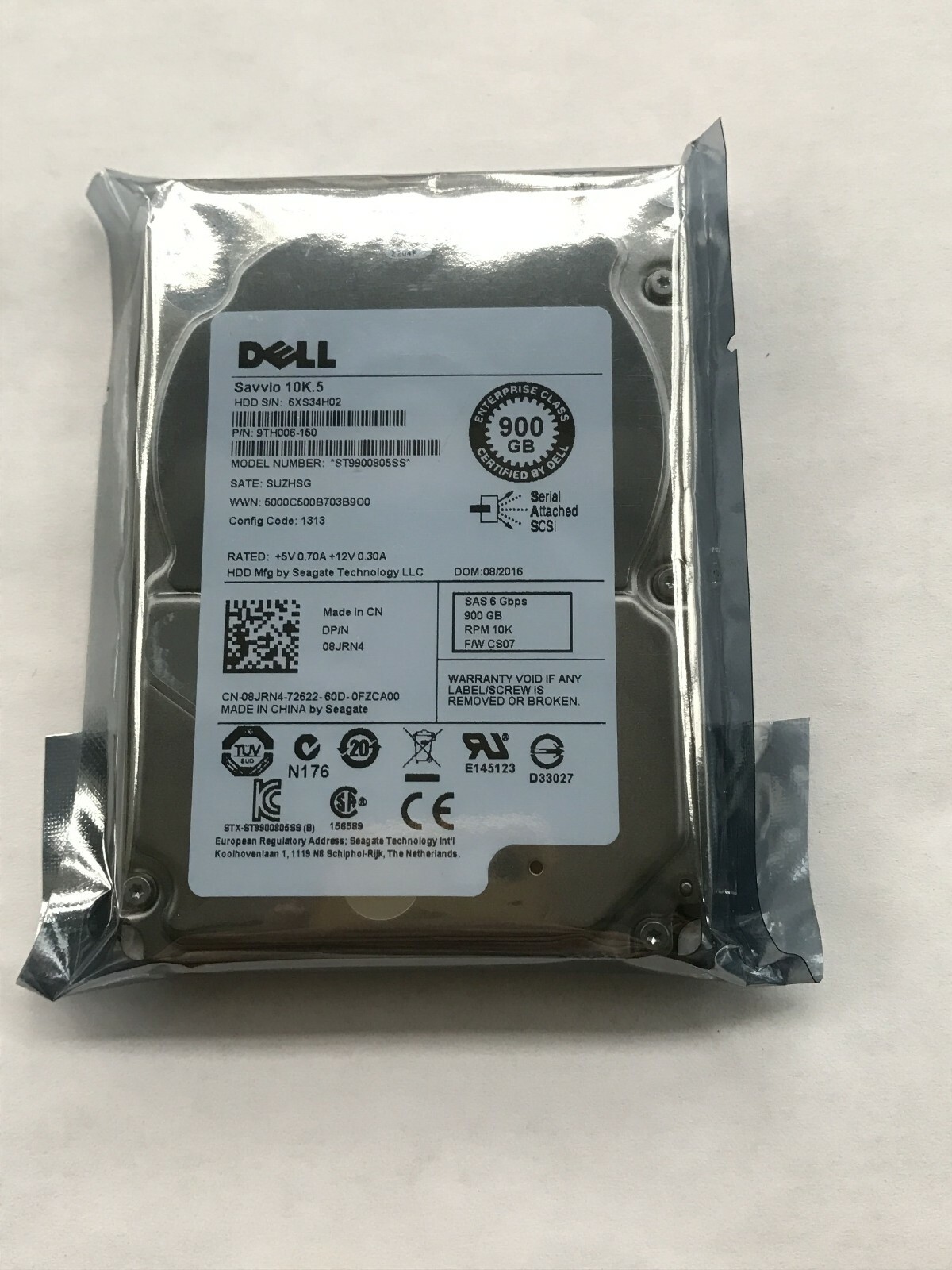 FOR Dell 8JRN4 Savvio 10K.5 900GB 2.5" 10000RPM SAS ST9900805SS Hard Drive