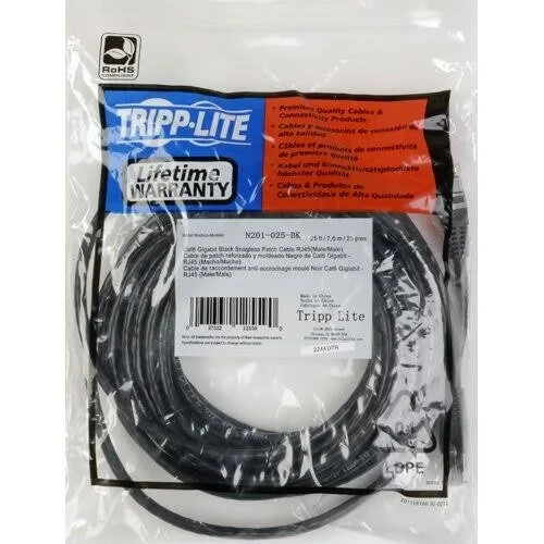 Tripp.Lite N201-020-BK 20ft Cat6 Black Snagless Patch Cable