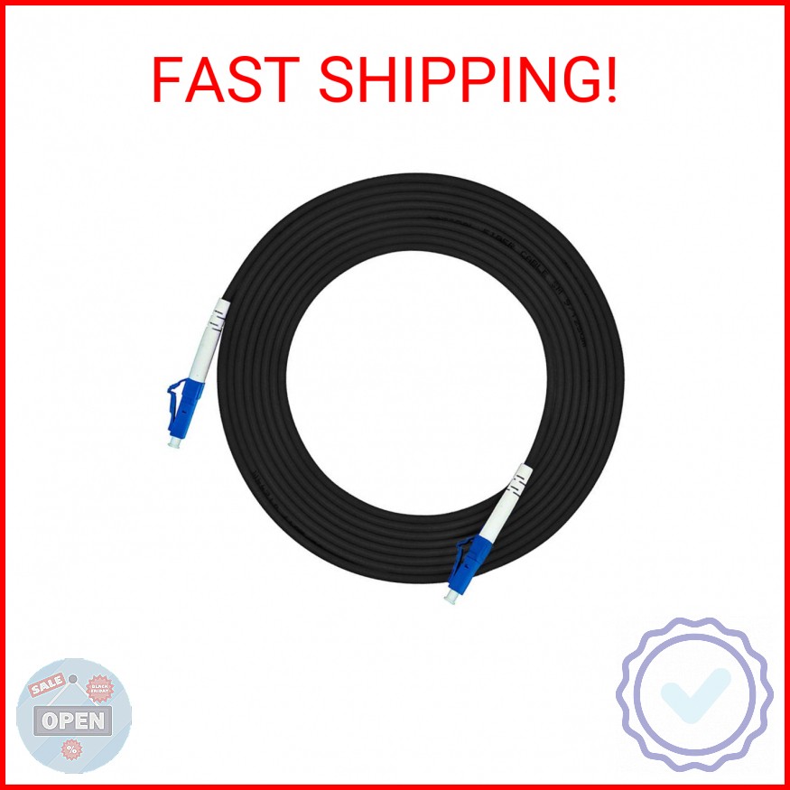 Jeirdus 100ft 100feet 30m LC to LC Outdoor Armored Simplex 9/125 SM Fiber Optic