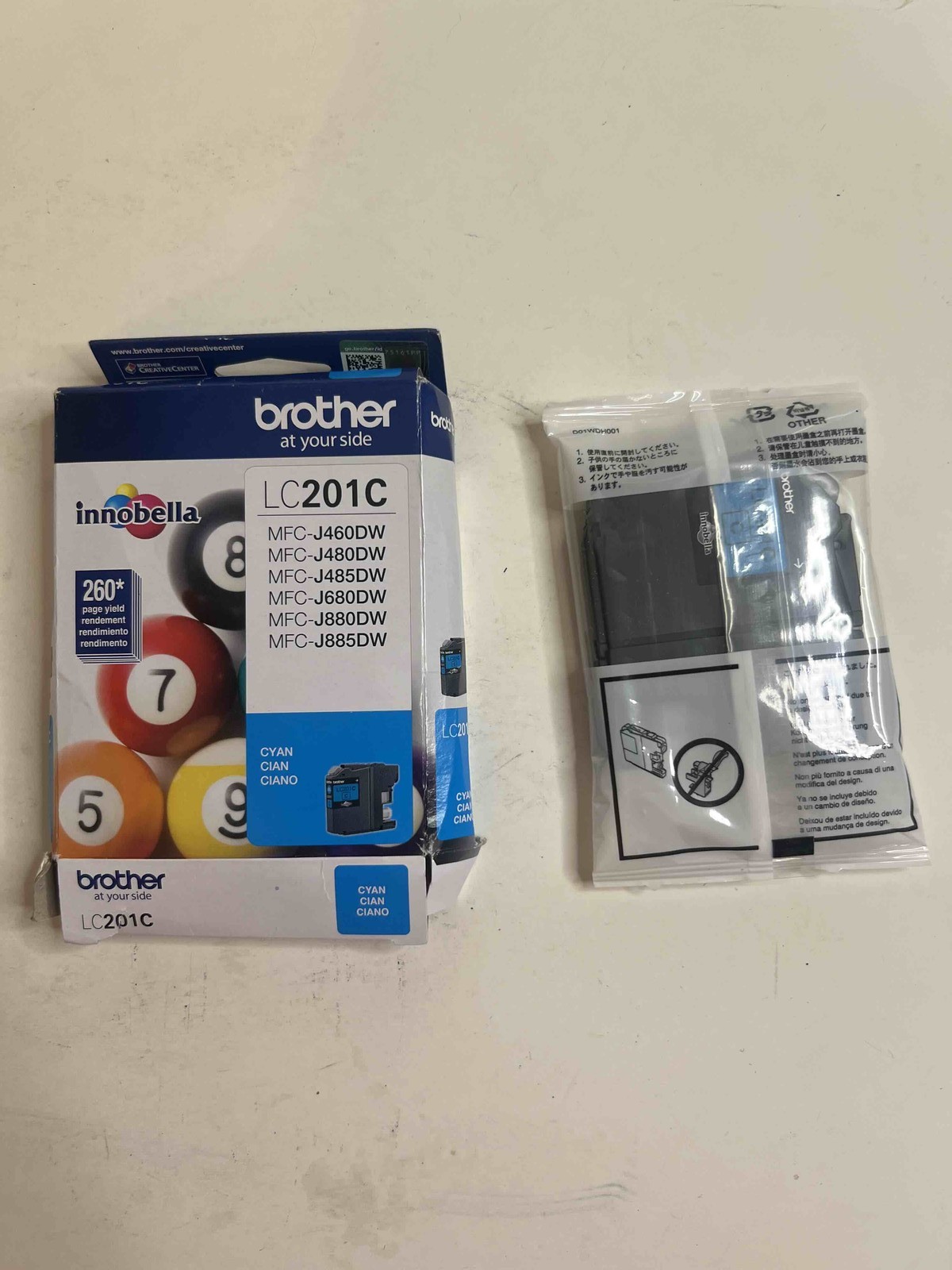 Genuine LC201C Brother Ink Cartridges Cyan 1 Pack