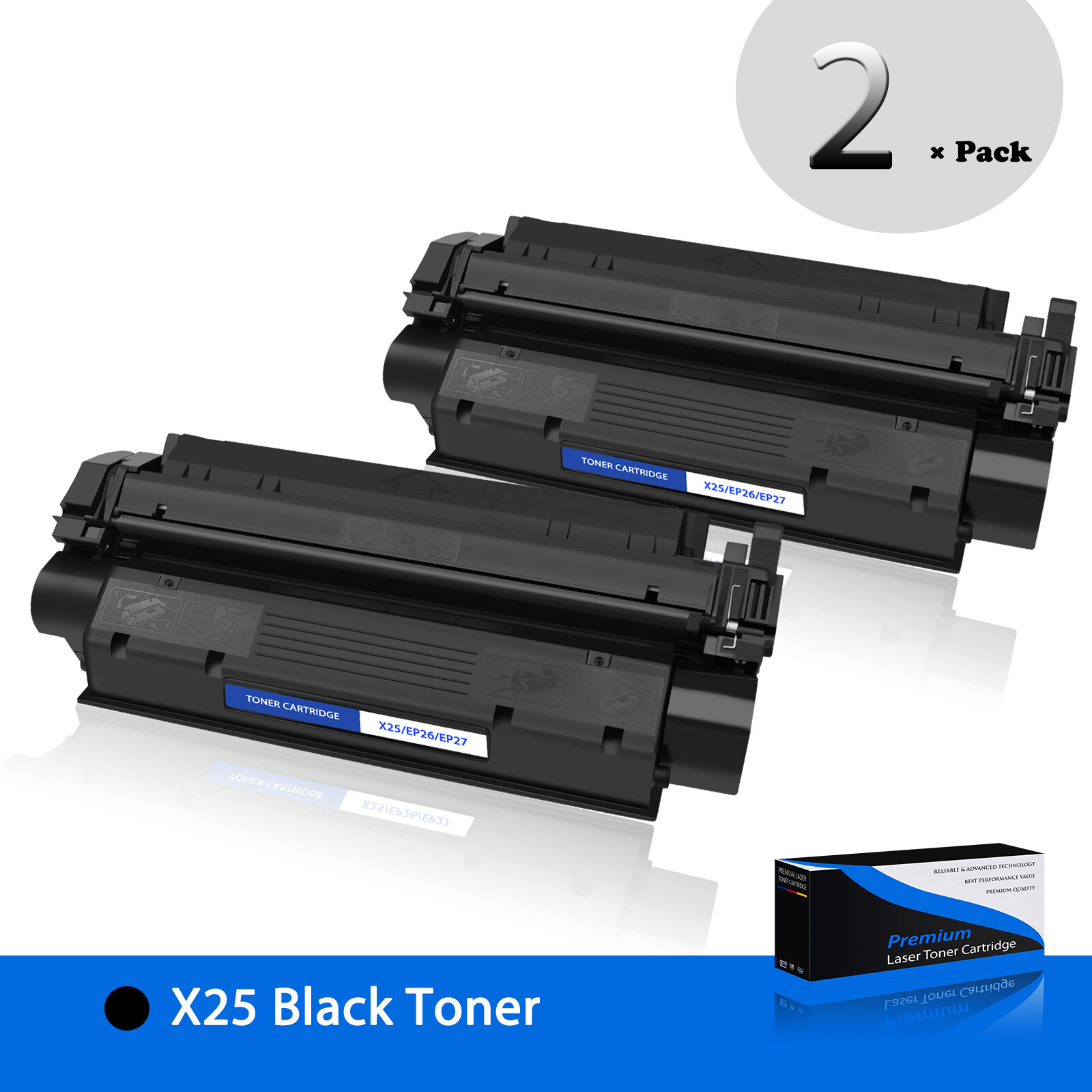 2 PK X25 8489A001AA Toner Cartridge For Canon Mf3110 Mf3240 Mf3111 MF5750 MF5530