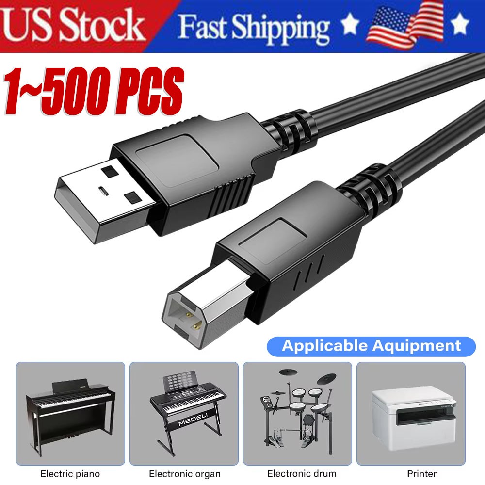 NEW USB 2.0 A TO B High Speed Printer Scanner Premium Cable Cord 1.5m Lot