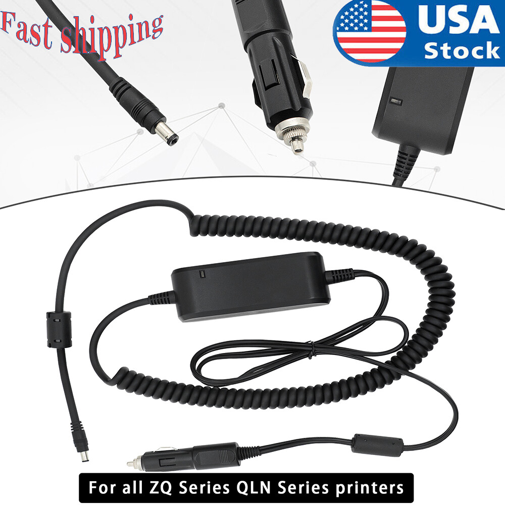 For Zebra ZQ510 ZQ511 ZQ520 ZQ521 QLN220 QLN320 QLN420 Car/RV DC Adapter Charger