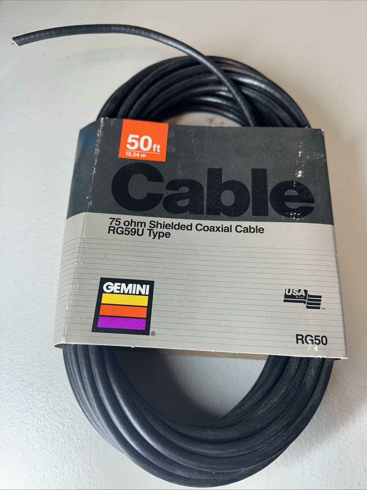 Vintage 1989 Gemini 50 ft. RG59U 75 OHM Shielded Coaxial Cable