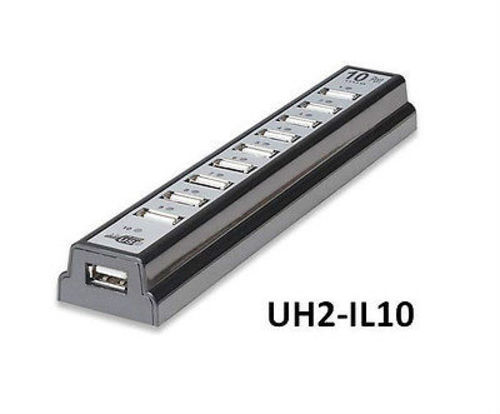 10-Port Powered Hi-Speed USB 2.0 Desktop Hub - Manhattan 161572, UH2-IL10