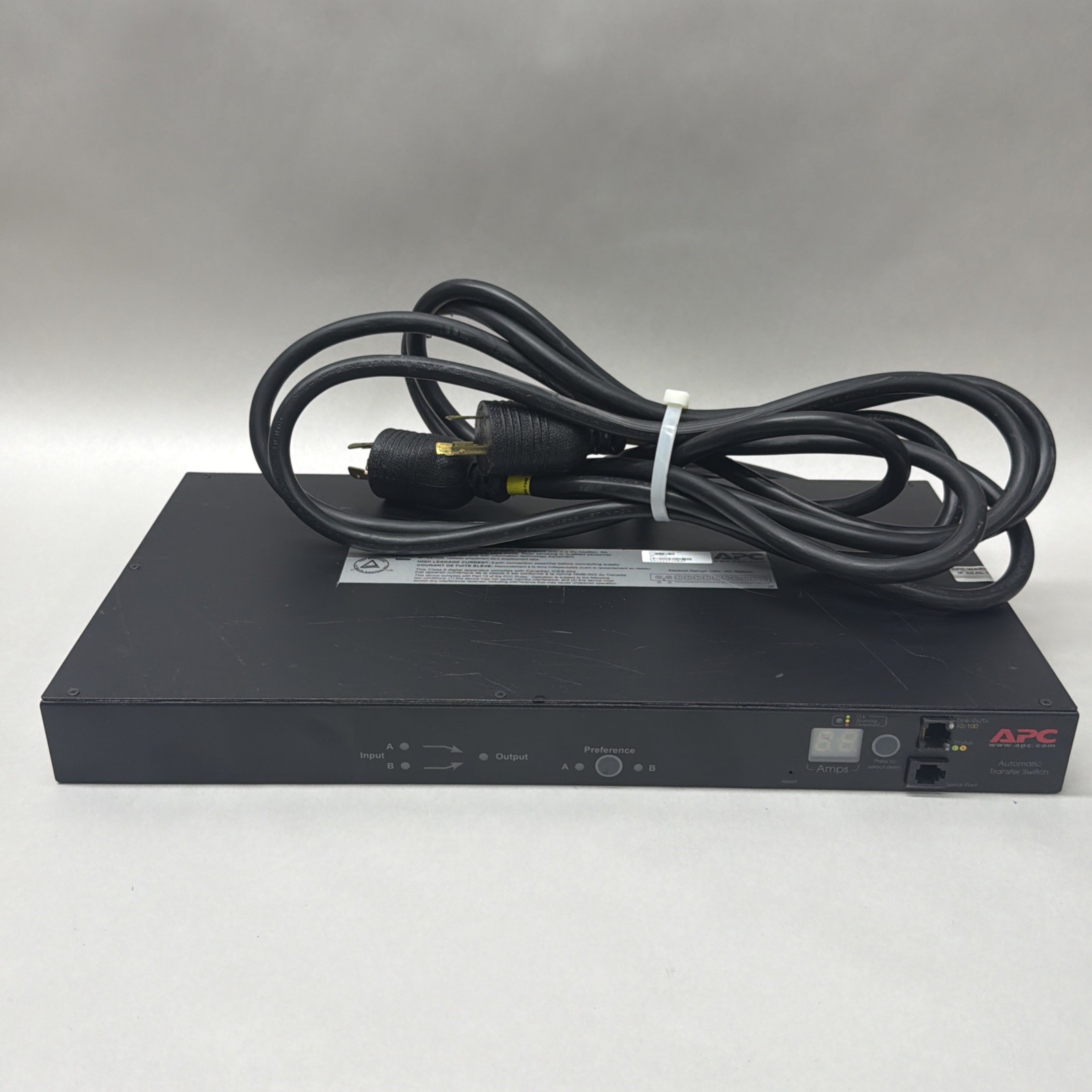 APC Rack Mount Automatic Transfer Switch AP7752 120V 16A 50/60Hz TESTED GREAT
