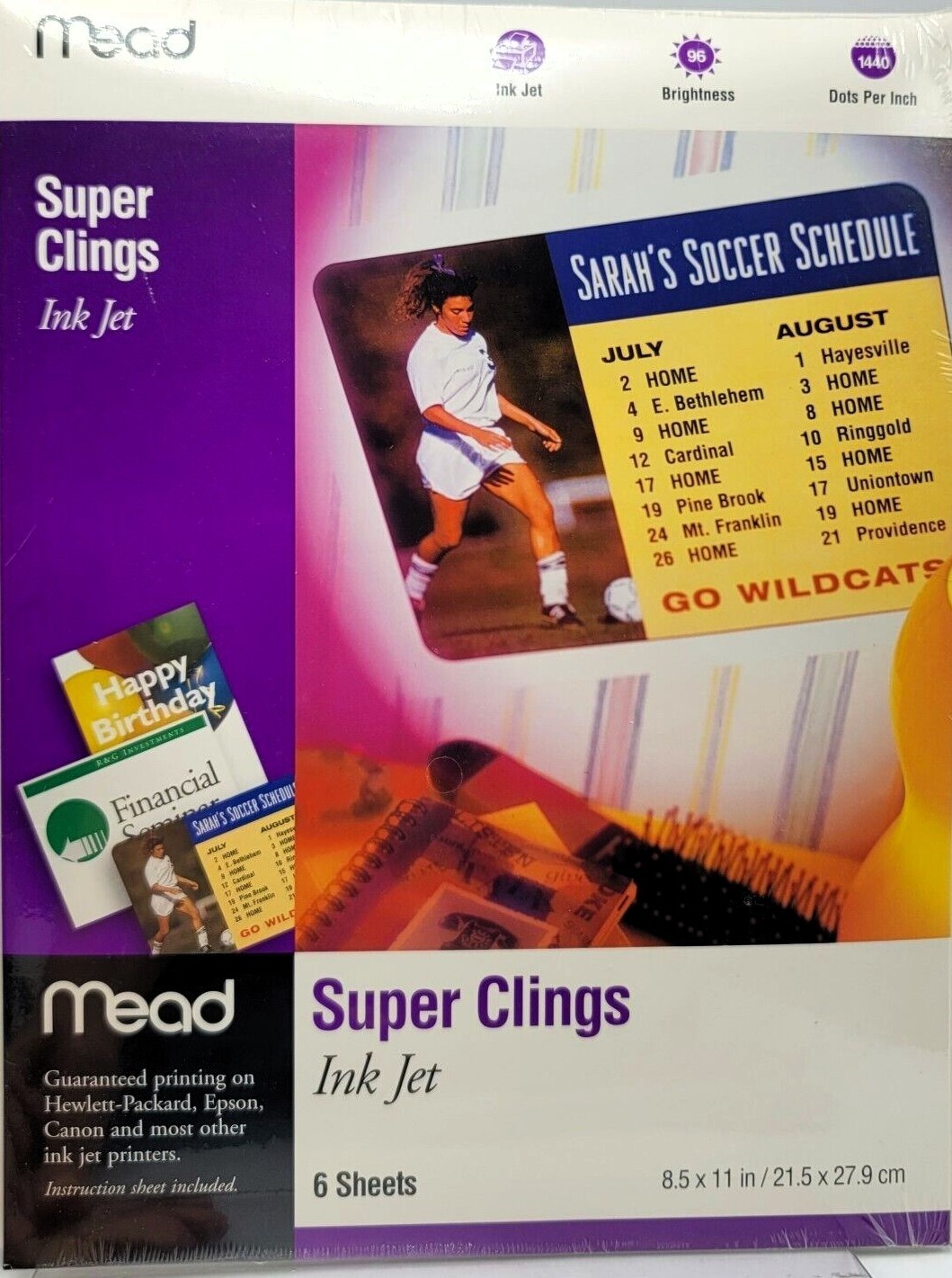Vintage Mead Super Clings *NEW  (for Ink Jet printer) Vinyl Window Clings