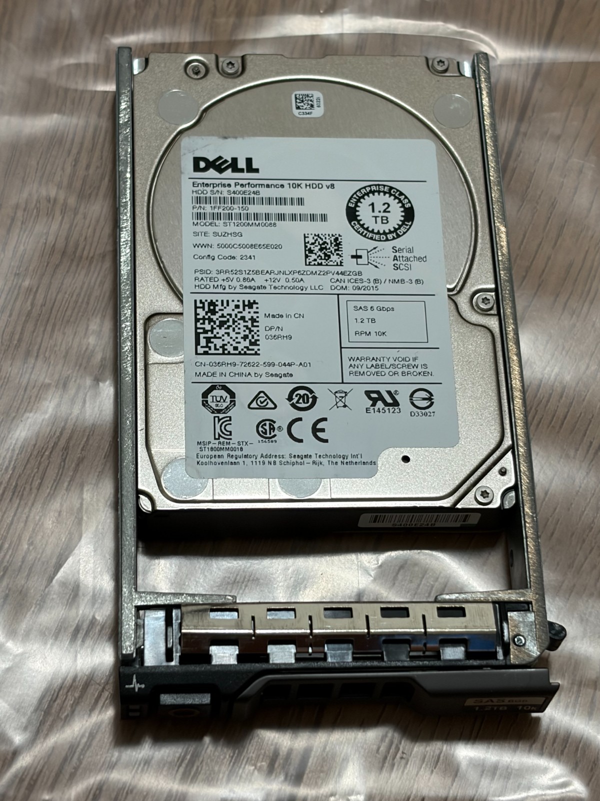 36RH9 ST1200MM0088 FOR Dell ENTERPRISE 1.2TB 10000RPM 6Gbps 2.5" SAS Hard Drive