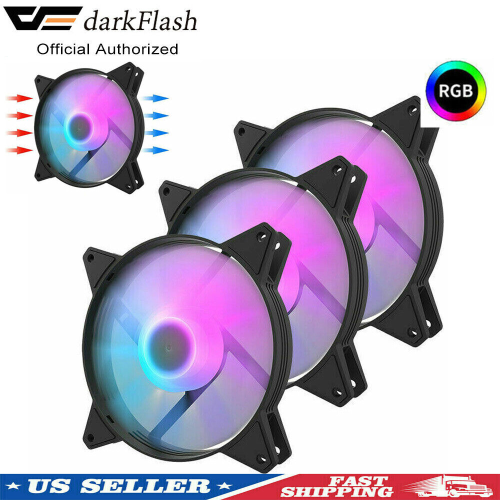 AIGO C6 3Pack RGB Fan 120mm Cooling 12V 4Pin LED RGB Computer PC Case Cooler Fan