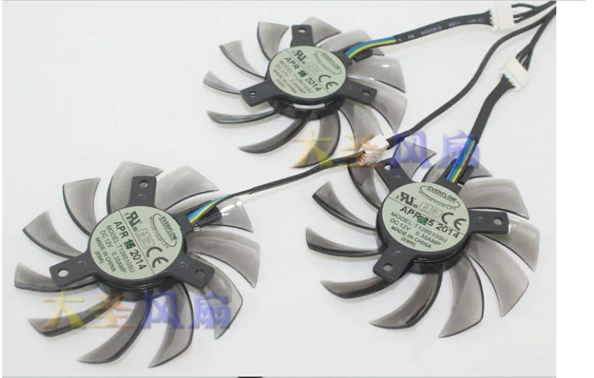 Graphics Card Fan PLD08010S12HH T128010SU For Gigabyte GV-N960 N970 N980