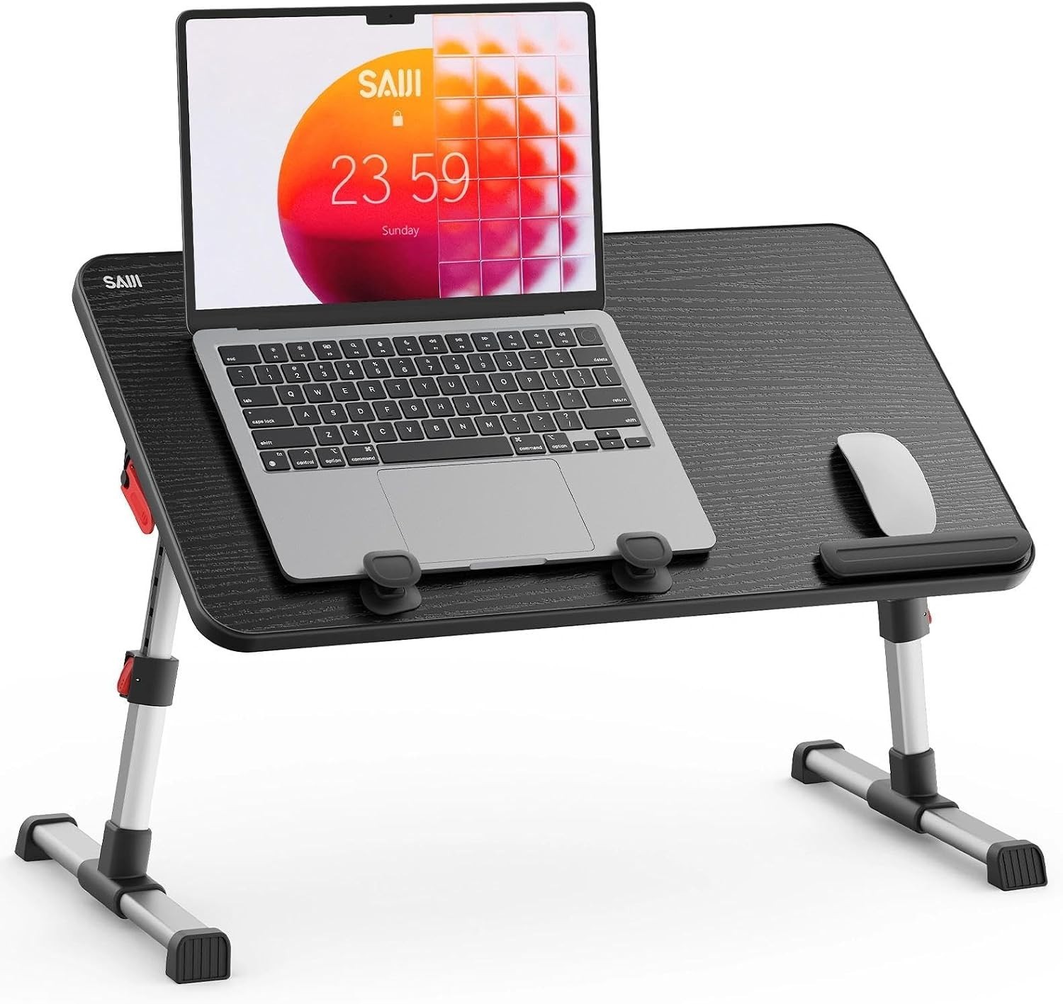Ergonomic Foldable Laptop Desk with Detachable Mouse Pad - Space-Saving Design