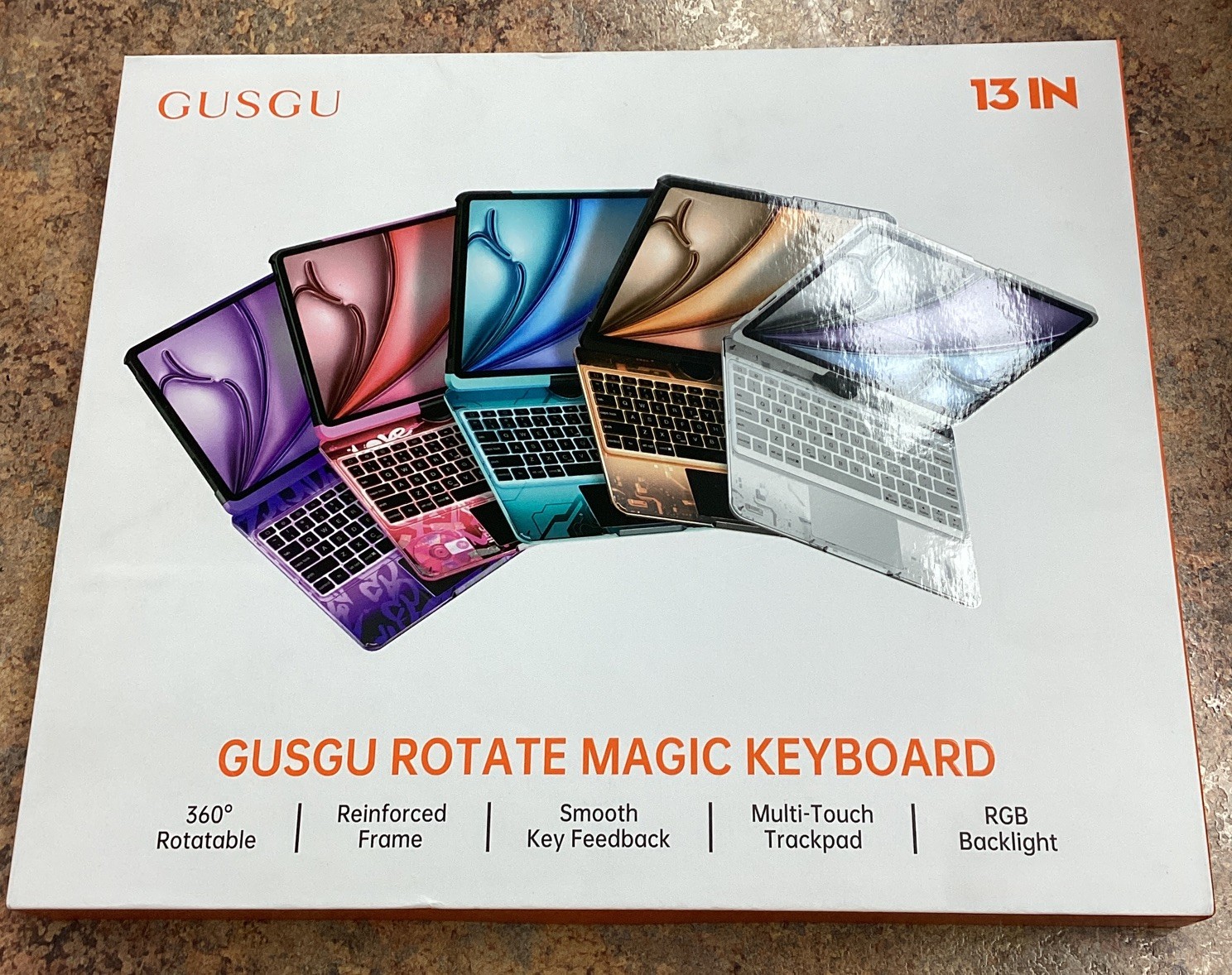 Gusgu 13 In Rotate Magic Keyboard Case With Multi-Touch Trackpad