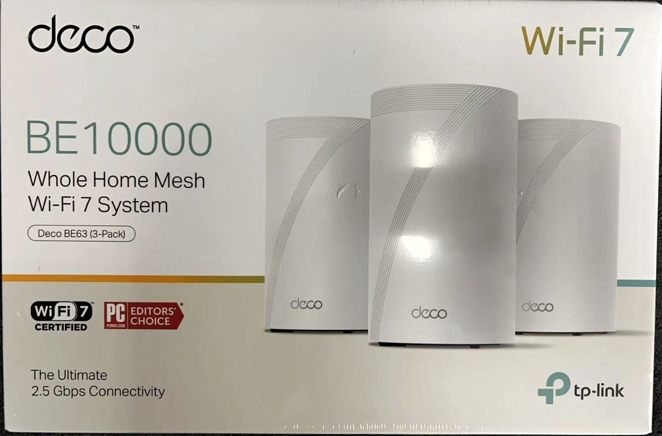 Used TP-Link Deco BE63 BE10000 Whole Home Mesh Wi-Fi 7 System 3-Pack
