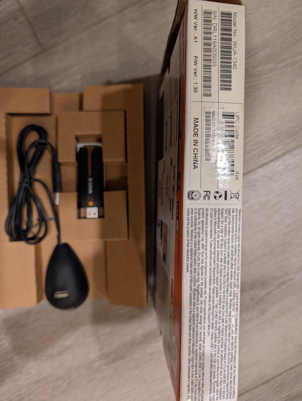 UNTESTED D-Link Wireless G USB Adapter WUA-1340 - Network Adapter - Hi-Speed USB