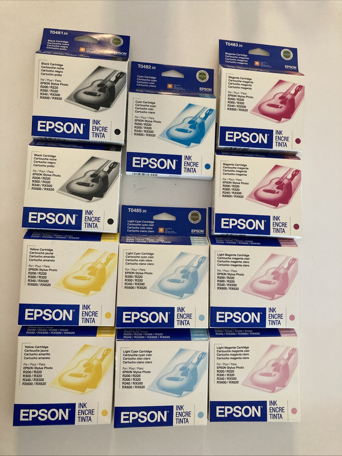Epson 48 Ink Cartridge Lot Of 11- T048120, T0482, T0483, T0484, T0485, Genuine