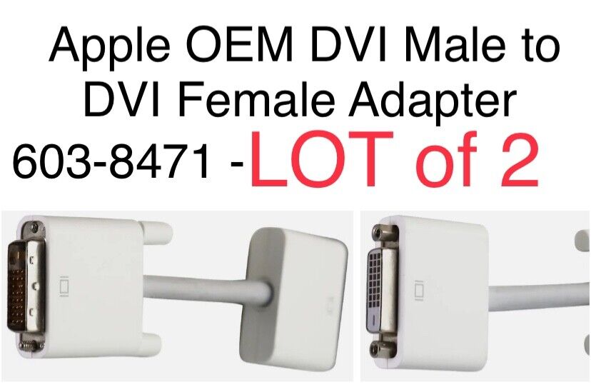 Apple OEM DVI Male to DVI Female Adapter 603-8471