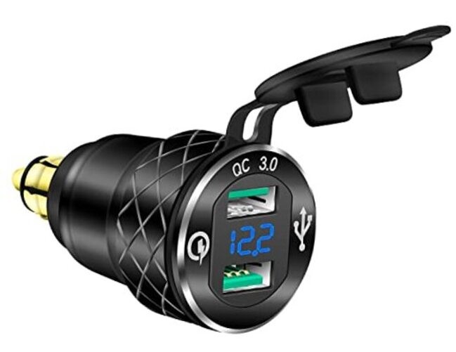 DIN Hella Plug to Dual USB Charger Adapter for BMW Triumph Tiger Ducati