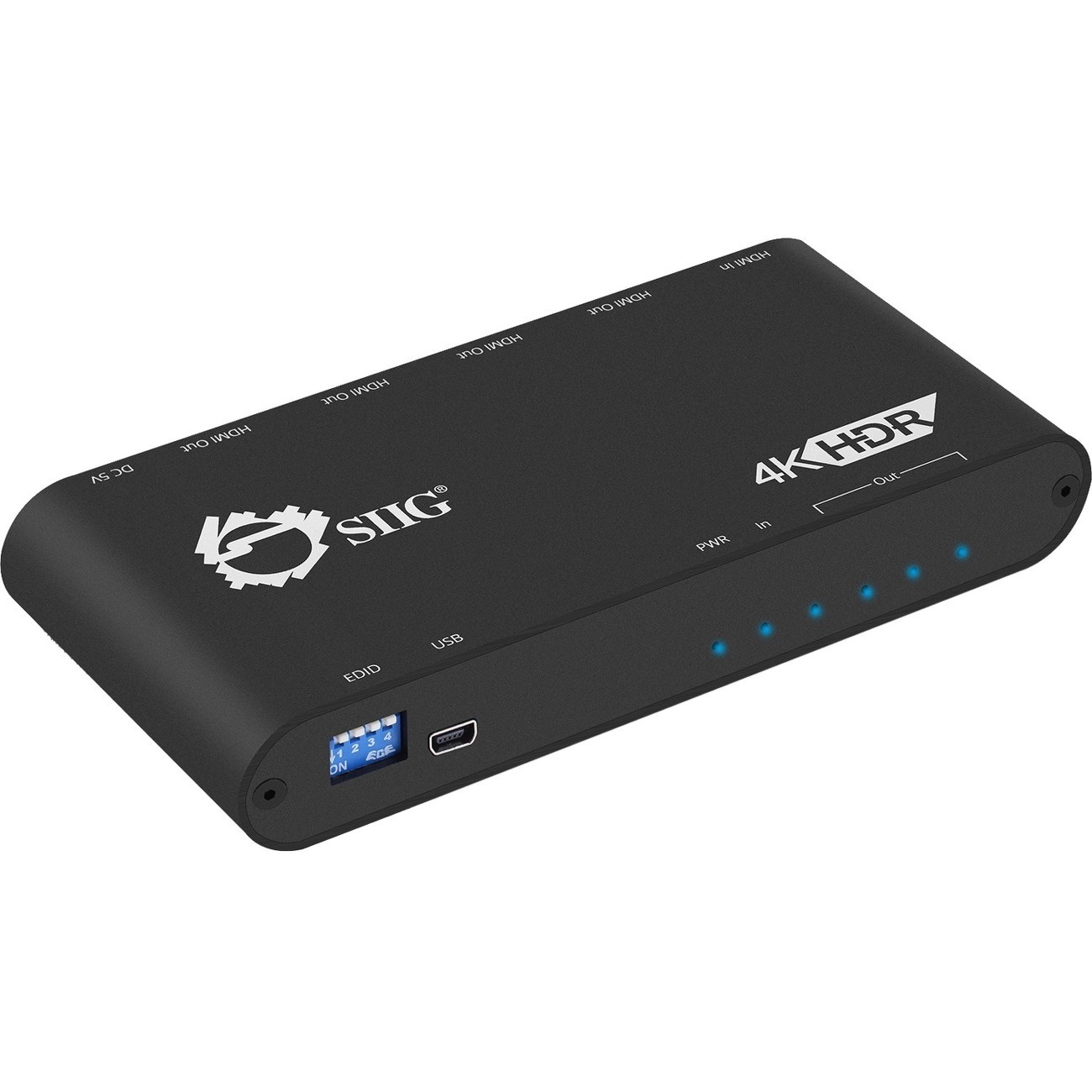 Siig CEH22Y11S1 1x4 HDMI 2.0 HDR Dist Amp 4K 60Hz Black