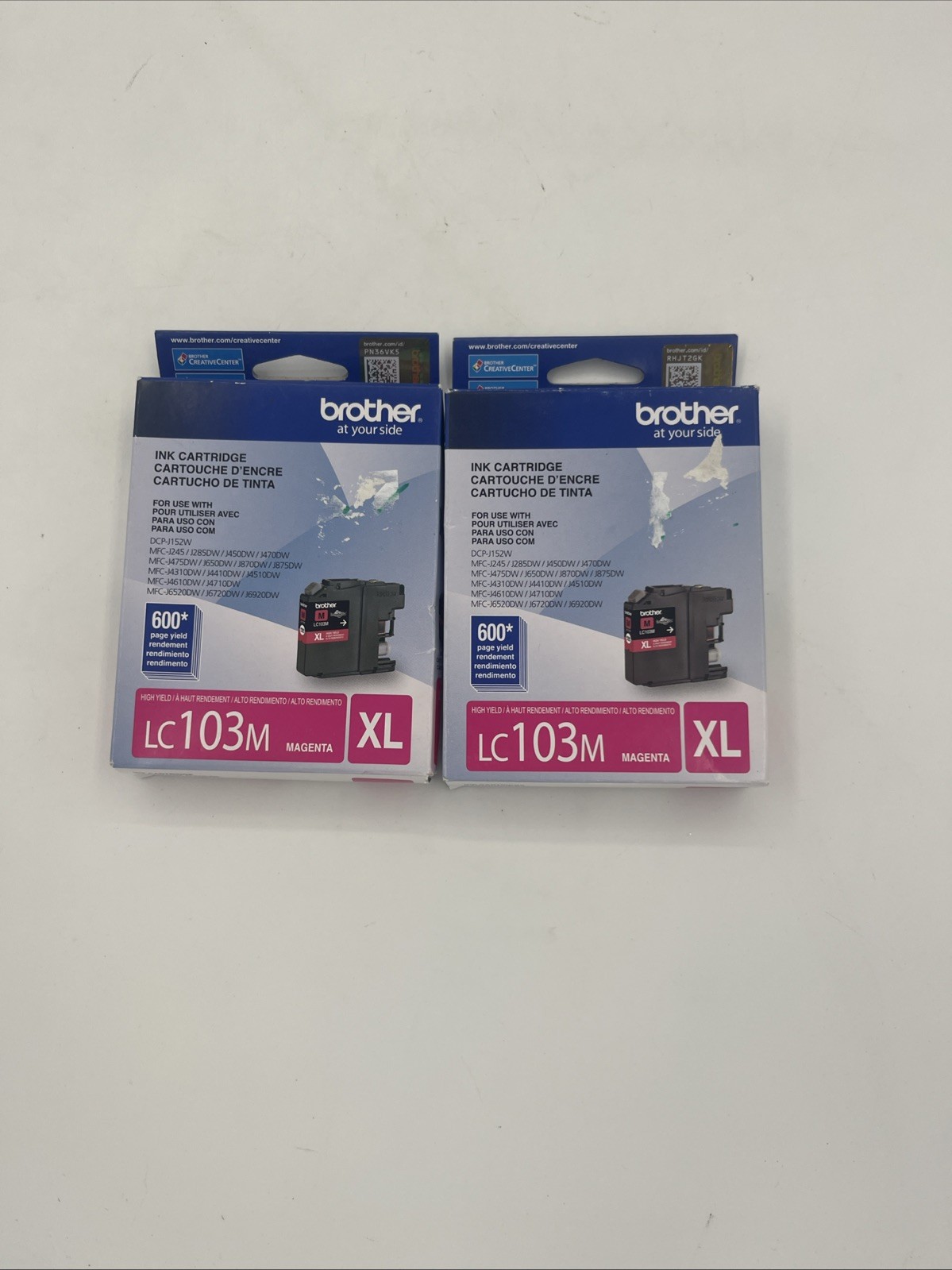 Genuine Brother LC103M XL High Yield Magenta Ink Cartridge NEW (OPEN BOX) 2 Pack