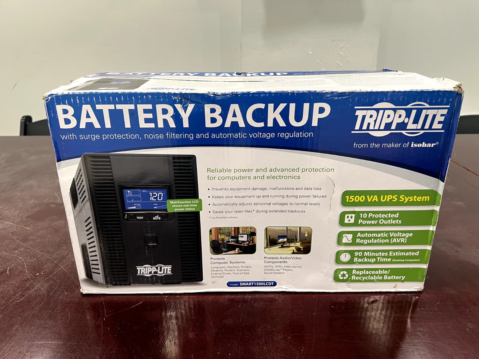 Tripp Lite Battery Backup Model No. SMART1500LCDT