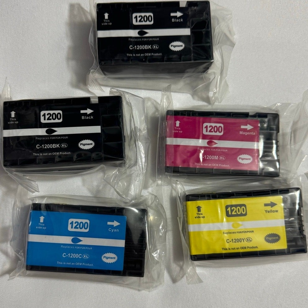 Hiink Inkjet Cartridge Set - PGI-1200XL Black, Magenta, Yellow, Cyan sealed