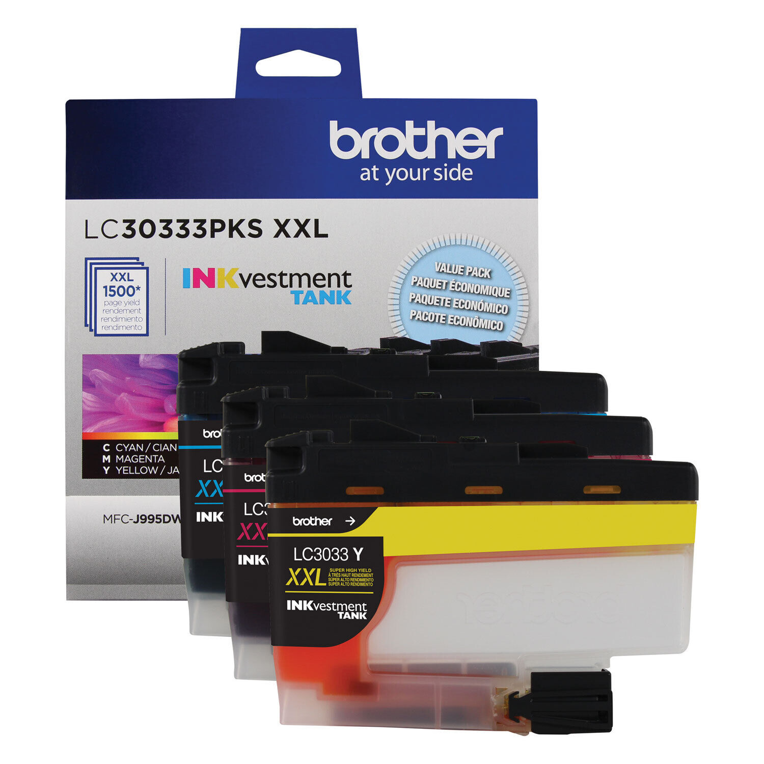Brother LC30333PKS INKvestment Super High-Yield Ink  1500 Pg-Yield