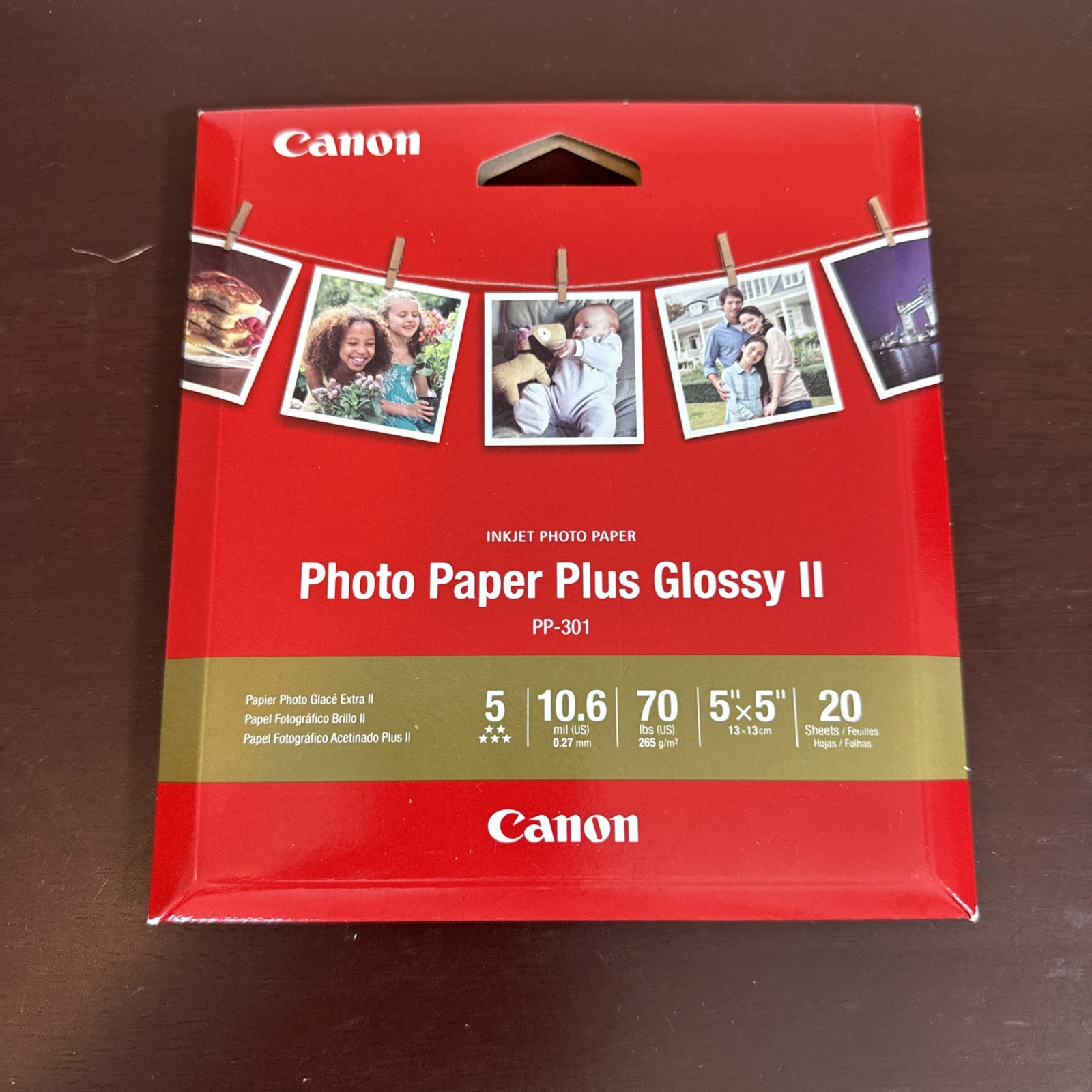 CANON Photo Paper Plus Glossy II 5x5” 20 Sheets