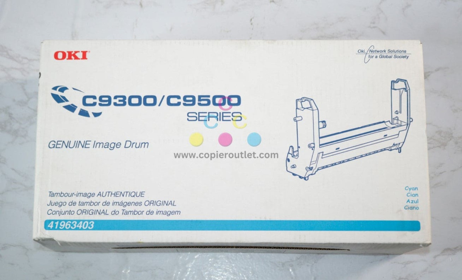 New OEM OKI C9300,C9500 Series Cyan Imaging Drum 41963403, Same Day Ship 