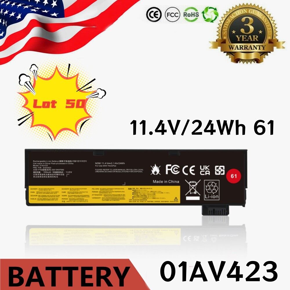 LOT 01AV423 01AV424 Battery for Lenovo ThinkPad T470 T480 T570 T580 P51S P52S