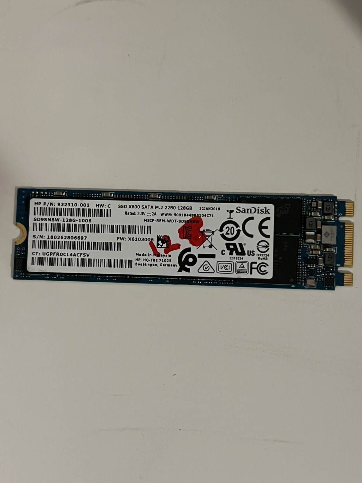 SanDisk X600 128 GB,Internal, M.2 (SD9SN8W-128G) SSD