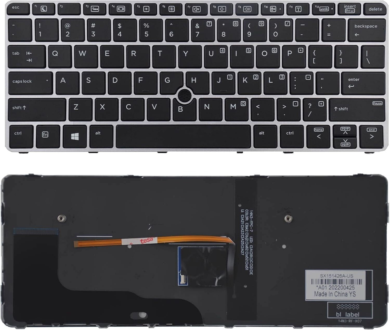 NEW HP EliteBook 725 G3 G4 820 G3 G4 US Sliver Keyboard with Backlit 826631-001
