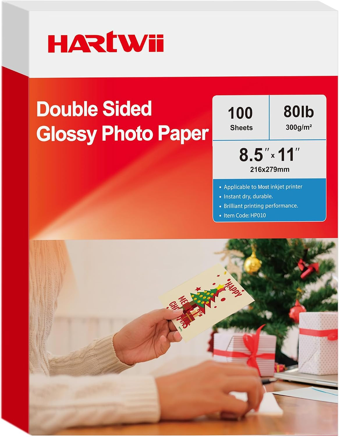 300gsm Double Sided Glossy Thick Heavyweight Photo Paper 80LB 100 Sheets 8.5x11