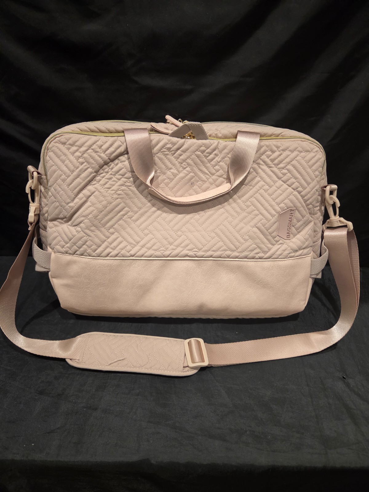 Bagsmart Laptop Computer Briefcase Bag Case Sleeve Quilted Pink Dusty Rose