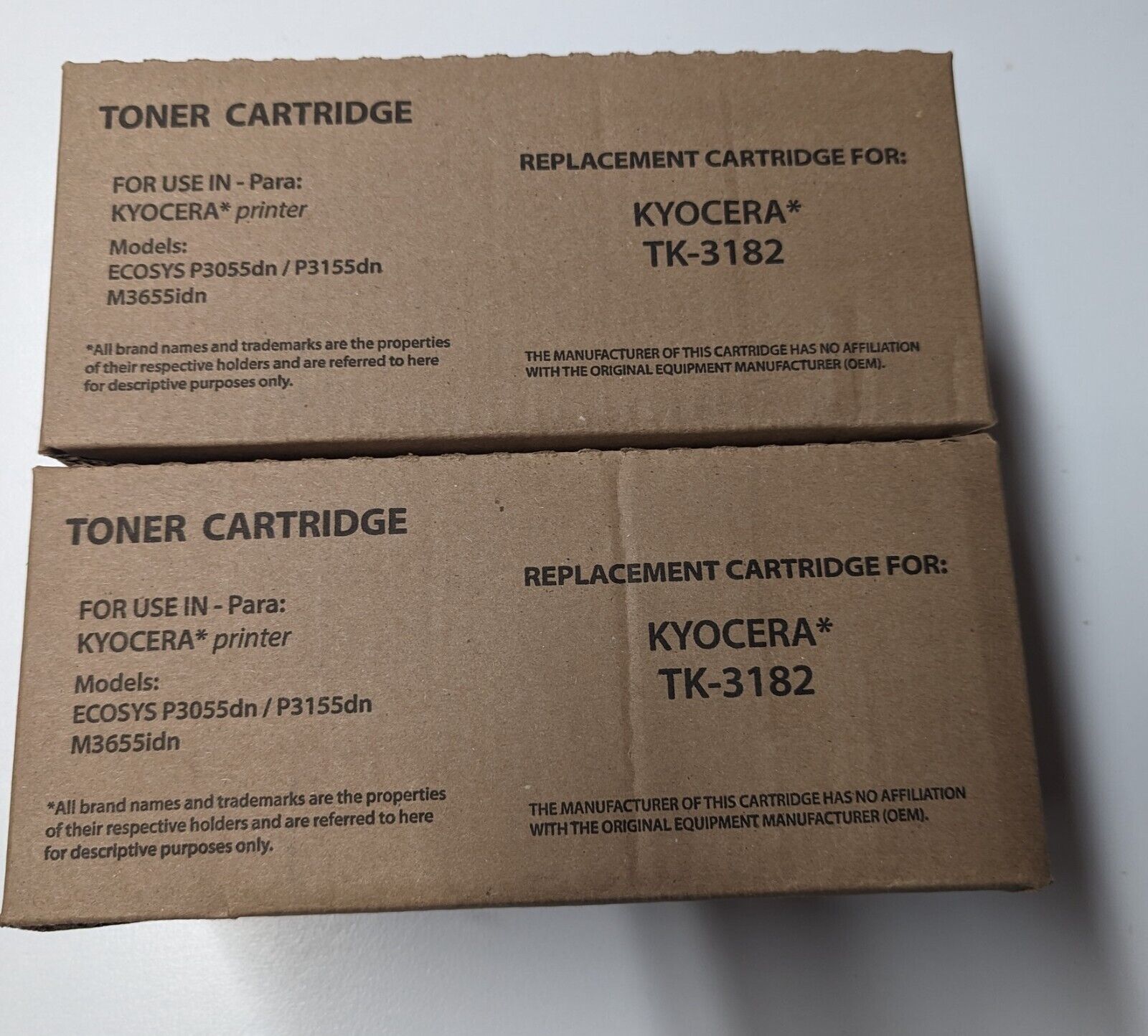 2 Pack Digitoner Replacement Cartridge for Kyocera TK-3182