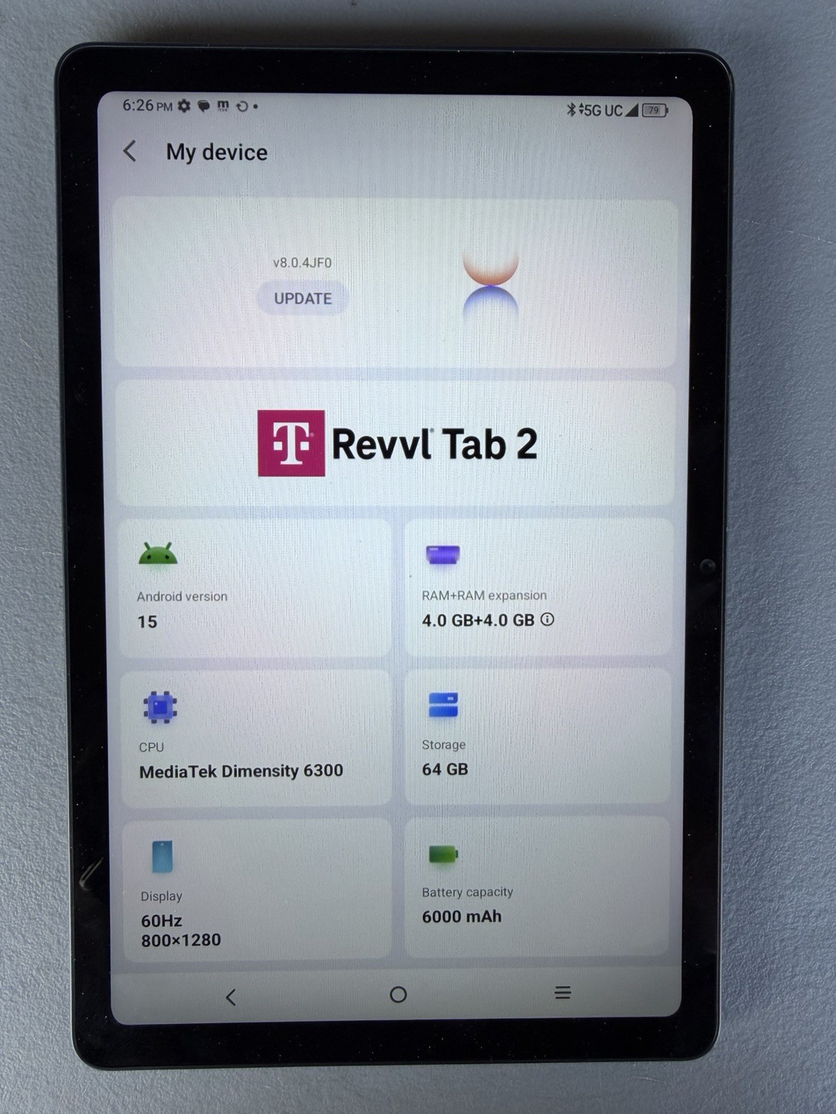 TCL TMobile REVVL Tab 2 64GB 9185W (T-Mobile) Black Good Condition
