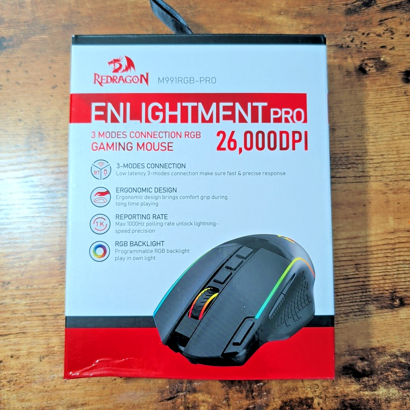 Redragon M991 Wireless Gaming Mouse 26000 DPI 3 Mode RGB Gamer Mouse