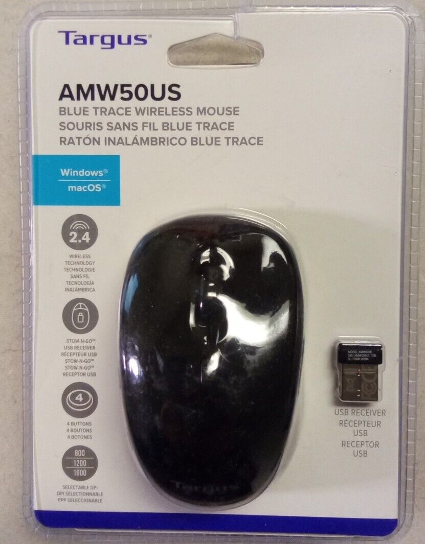 Targus Blue Trace 2.4 GHz Wireless Mouse Black AMW50US