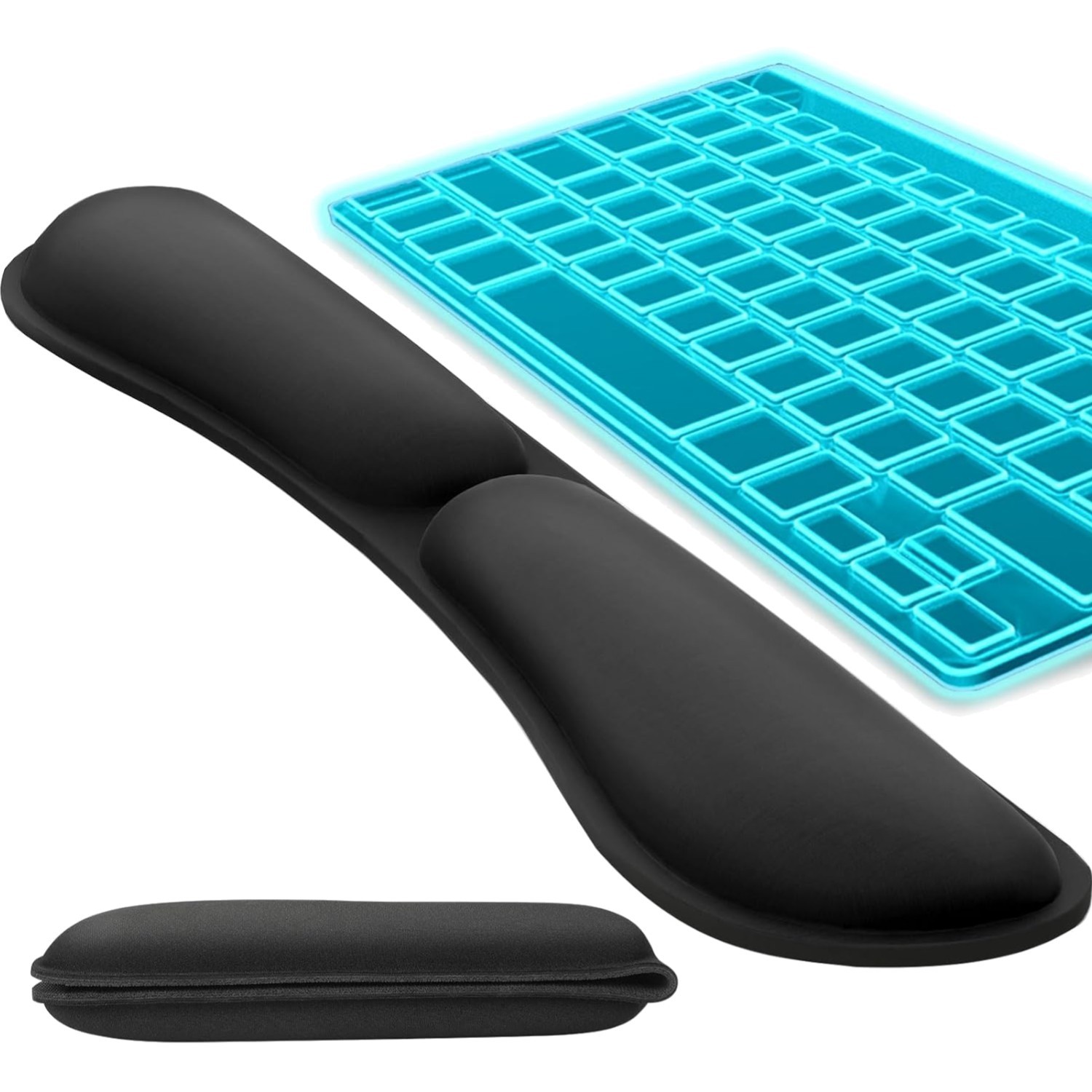 Stylish Black Ergonomic Wrist Rest for Keyboards - Comfort & Durability Included