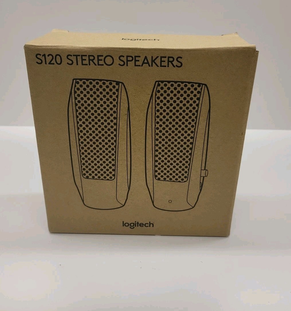 Logitech S120 Computer Speakers 2.0 Channel Wired Stereo, Black (980-000012)