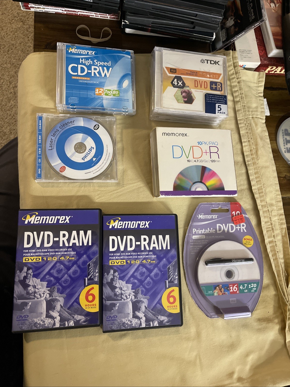 High Speed Dc- Ready Tdk Dvd-+r 5 Pack Memorex Dvd Ram 2 Printable Dvdr Sealed 