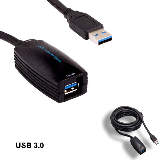 LOT 10pcs Black 16' Super Speed Active Repeater USB 3.0 Cable 5Gbps Extend Data