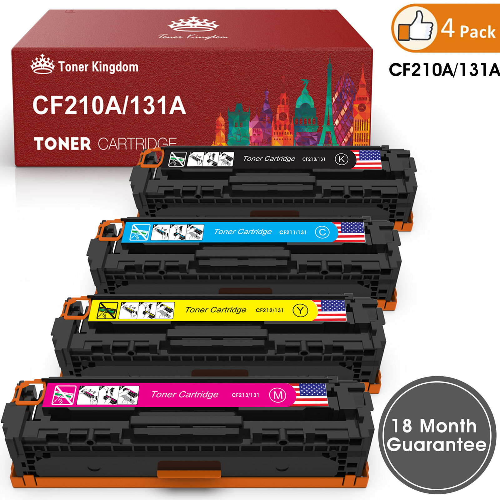 4Pack CF210A Toner Cartridge For HP 131A LaserJet Pro 200 M251nw MFP M276nw M251