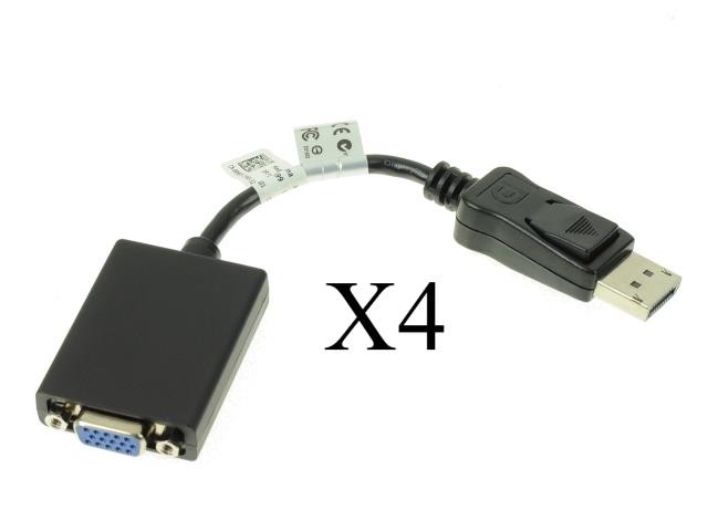 Lot Of 4 NEW Dell 0RN699 Display Port To VGA Adapter, 